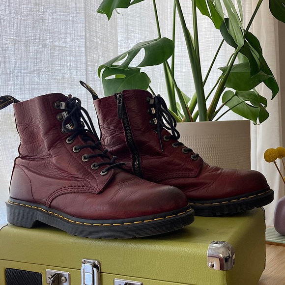 Dr. Martens Shoes - Dr Marten’s cherry Pascal boots with side zipper 🥾